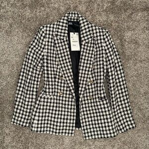 Zara Houndstooth Blazer
